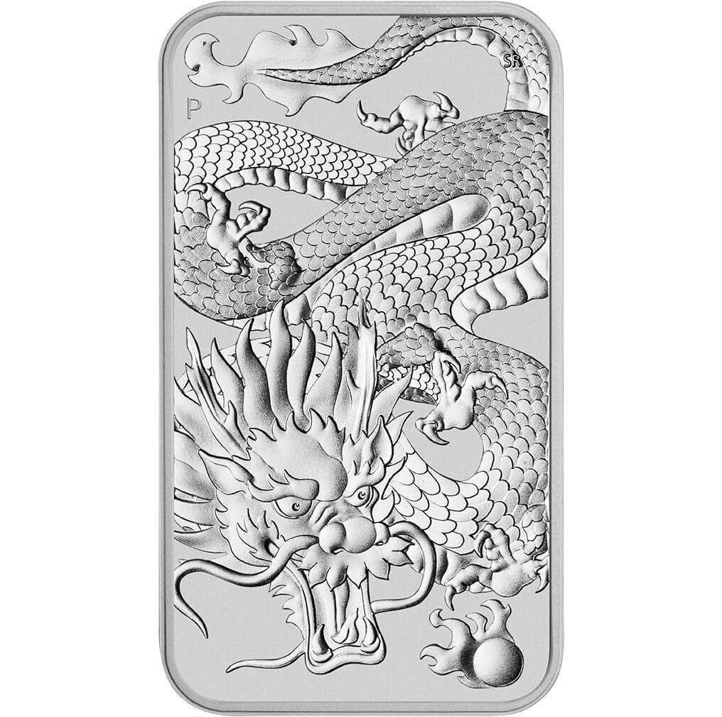 2022 1oz Silver Dragon Bar Coin - Perth Mint