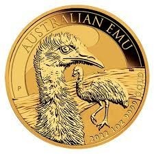 1oz Perth Mint Gold Emu Bullion Coin 2022