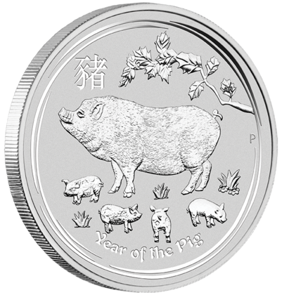 1 oz Lunar Pig 2019 Silver Coin