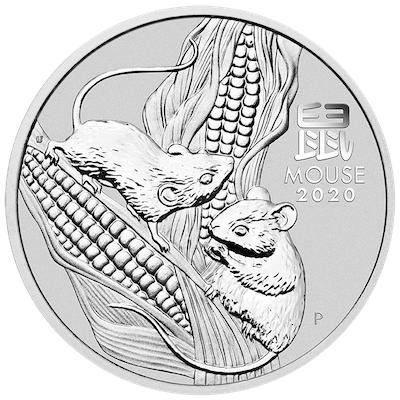 1 oz Lunar Mouse 2020 Silver Coin