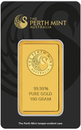 100g Perth Mint Gold Bar