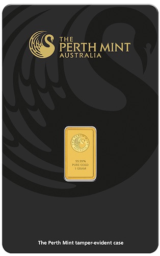 1 gram Perth Mint gold bar